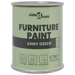 vidaXL Vopsea pentru mobilă Verde 0,75 L Print pe perete