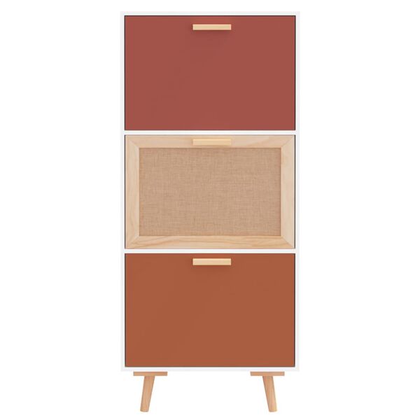 vidaXL Pantofar, alb, 52x25x120 cm, lemn prelucrat