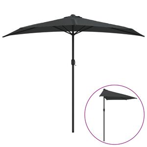 vidaXL Umbrelă de soare de balcon, tijă aluminiu, antracit, 270x144 cm