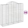 vidaXL Coșuri gabion arcuite 8 buc, 200x50x160/180 cm, fier galvanizat
