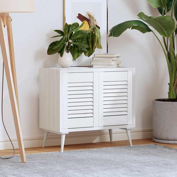 vidaXL Uși de dulap design cu lavră 2 buc Alb 39,5x29,5 cm