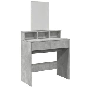 vidaXL Masă de toaletă cu oglindă, gri beton, 80x41x144,5 cm