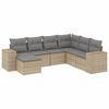 vidaXL Set canapele de grădină, 7 piese, cu perne, bej, poliratan