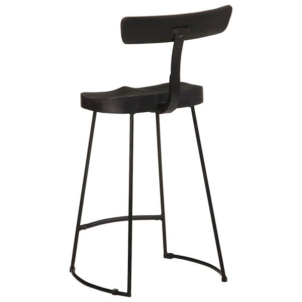 vidaXL Scaune de bar 2 buc Negru 49x43x88 cm lemn masiv de mango