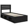 vidaXL Cadru de pat cu headboard Negru 90 x 190 cm Lemn de pin masiv