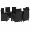 vidaXL Set de masă pentru grădină 7 buc. Negru