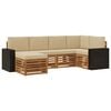 vidaXL Set de canapele de exterior 6 buc. Natural și Bej Poliester