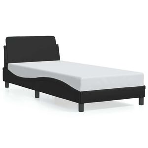 vidaXL Cadru de pat Dover negru 90x190 cm piele ecologică
