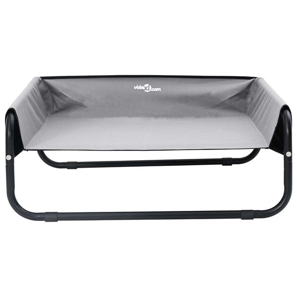 vidaXL Pat pentru c&acirc;ini Manual Gri deschis 85 x 85 x 33 cm Oțel