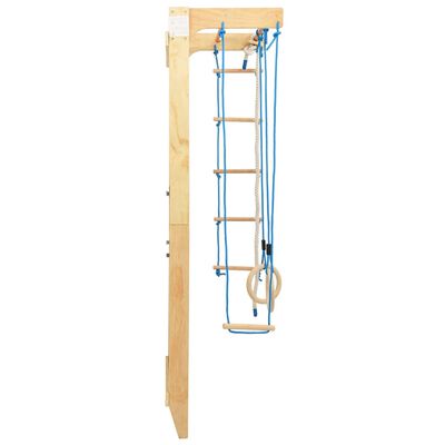 vidaXL Set de joacă pentru cățărat de interior cu scări și inele, lemn