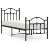 vidaXL Cadru pat metalic cu tăblii de cap/picioare, negru, 75x190 cm