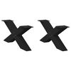 vidaXL Picioare pentru măsuță de cafea &icirc;n formă de X, 2 buc., negru, 70x(30-31) cm, oțel