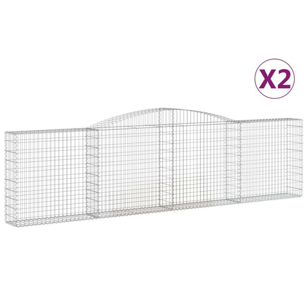 vidaXL Coșuri gabion arcuite 2 buc, 400x30x100/120 cm fier galvanizat