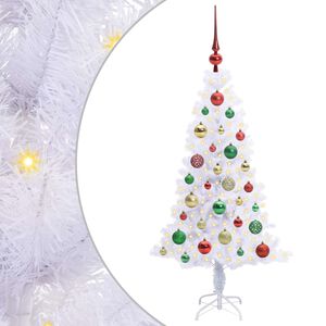 vidaXL Brad de Crăciun artificial cu 150 LED Alb 120 cm PVC și Oțel