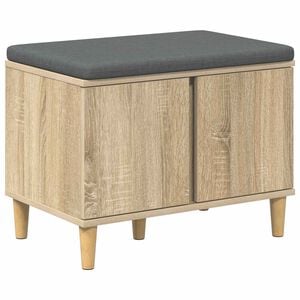 vidaXL Bancă pentru hol cu pernă cu ușă Stejar Sonoma 60 x 38 x 46 cm