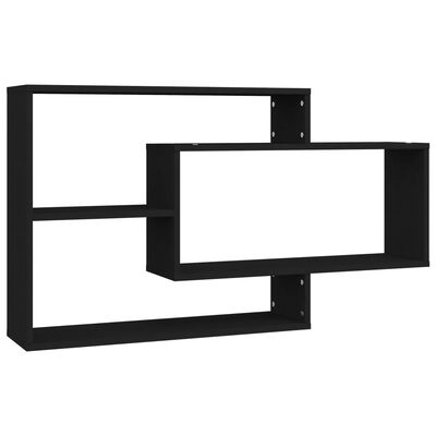 vidaXL Rafturi de perete, negru, 104x20x58,5 cm, PAL