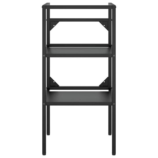 vidaXL Cadru chiuvetă de baie, negru, 40x38x83 cm, fier