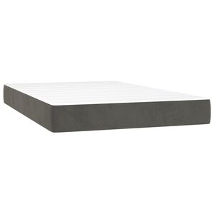 vidaXL Saltea cu arcuri buzunar, fermitate medie, gri &icirc;nchis, 120x200x20 cm, catifea