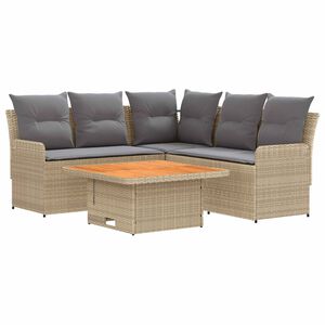 vidaXL Seturi de mobilier cu pernă 4 pcs Beige și gri deschis Ratan PE