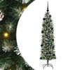 vidaXL Copac Artificial Slăb de Crăciun Verde și alb 150 cm