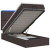 vidaXL Pat Ottoman cu Saltea și LED Maro &icirc;nchis 100 x 200 cm Țesătură