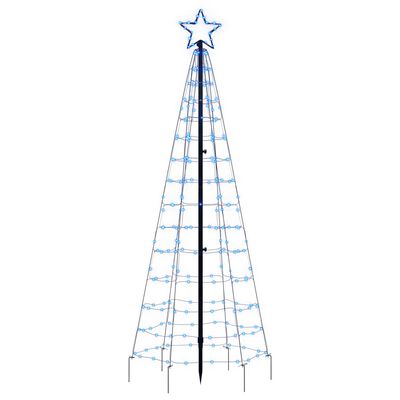 vidaXL Lumină brad de Crăciun cu țăruși 220 LED-uri, albastru, 180 cm