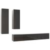 vidaXL Set de dulapuri TV, 4 piese, gri extralucios, lemn prelucrat