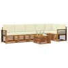 vidaXL Set canapea sectională cu pernă 7 pcs Natural și Crem