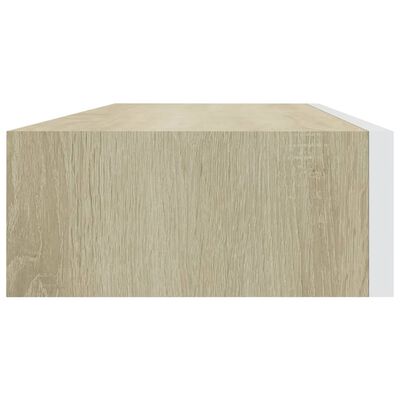 vidaXL Dulapuri de perete cu sertar 2 buc stejar/alb 60x23,5x10 cm MDF