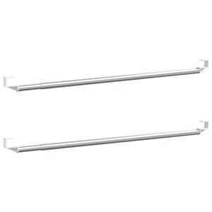 vidaXL Șine pentru perdele 2 buc, alb și argintiu, 40-60 cm, aluminiu