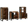 vidaXL Set de mobilier pentru baie 3 pcs Maro Lemn recuperat masiv