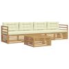 vidaXL Set de canapele de exterior cu pernă 5 pcs Alb și crem