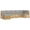 vidaXL Set de canapele de exterior 6 buc. Alb și gri deschis Poliester
