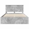 vidaXL Cadru de pat cu headboard Beton 140 x 200 cm Lemn de pin masiv