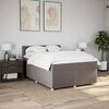 vidaXL Pat box spring cu saltea, gri taupe, 160x200 cm material textil