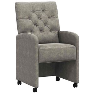 vidaXL Scaune de dining cu roți 2 pcs Gri deschis 58 x 67 x 97 cm