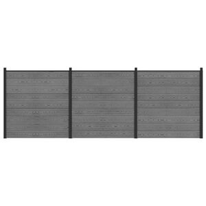 vidaXL Set de Gard 526 x 186 cm WPC și Aluminiu Gri