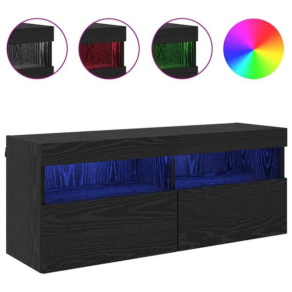 vidaXL Dulap TV de perete Stejar Negru 100 x 30 x 40 cm Lemn compozit