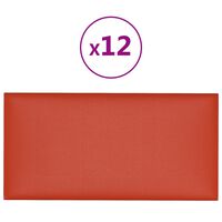 vidaXL Panouri de perete 12 buc. roșu 30x15 cm piele ecologică 0,54 m²