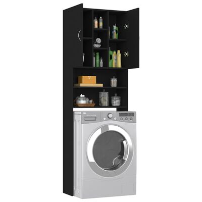 vidaXL Dulap mașina de spălat, negru, 64x25,5x190 cm