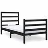 vidaXL Cadru de pat single, negru, 90x190 cm, lemn masiv de pin