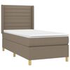 vidaXL Pat box spring cu saltea, gri taupe, 90x190 cm, textil