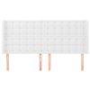 vidaXL Tăblie de pat cu aripioare, alb, 203x16x118/128 cm, piele eco