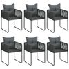 vidaXL Set mobilier de grădină, 7 piese, negru, ratan PVC