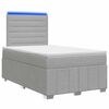 vidaXL Pat cu arcuri LED și saltea Gri deschis 120 x 190 cm Țesătură