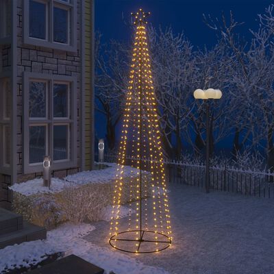 vidaXL Decorațiune brad de Crăciun conic 400 LED-uri alb cald 100x360 cm