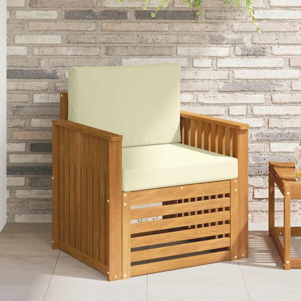 vidaXL Set de canapele de exterior cu pernă natural 71 x 63 x 73 cm