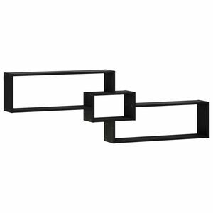 vidaXL Raft de perete Stejar Negru 158 x 17 x 53 cm Lemn prelucrat