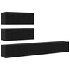 vidaXL Set comodă TV Pe perete 4 pcs Stejar Negru Lemn prelucrat