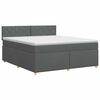 vidaXL Pat boxspring cu saltea Gri &icirc;nchis 140 x 200 cm Țesătură